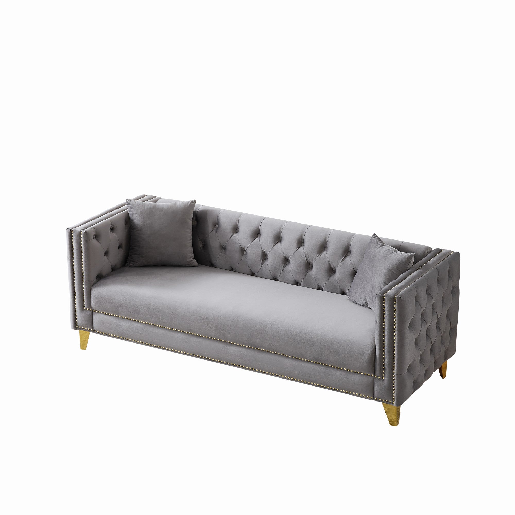 80" Chesterfield Velvet Sofa