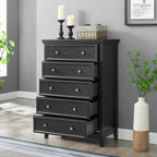 Modern 5-Drawer Dresser with Storage Cabinet
