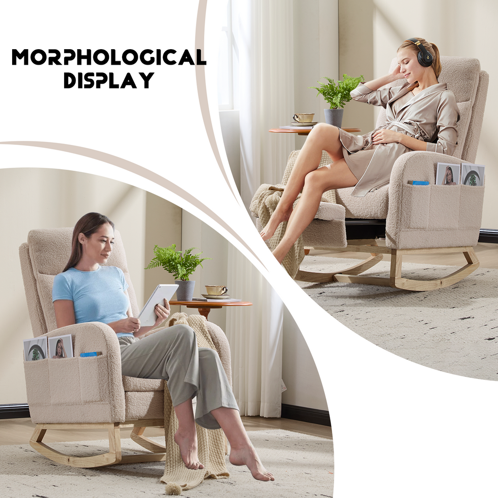 Teddy Upholstered Nursery Glider Rocking Chair with Footrest