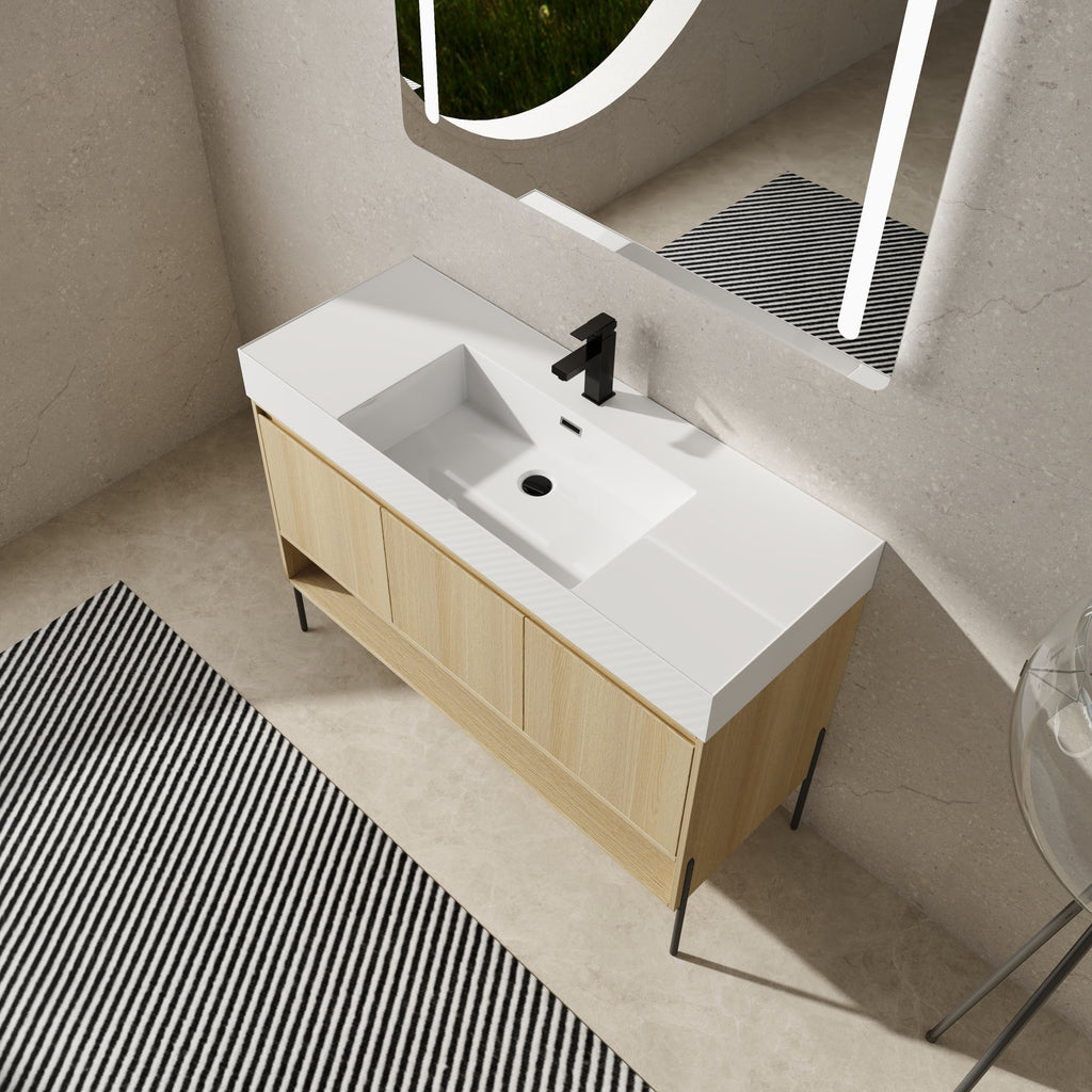 48" Bathroom Vanity Combo with Single Resin Sink