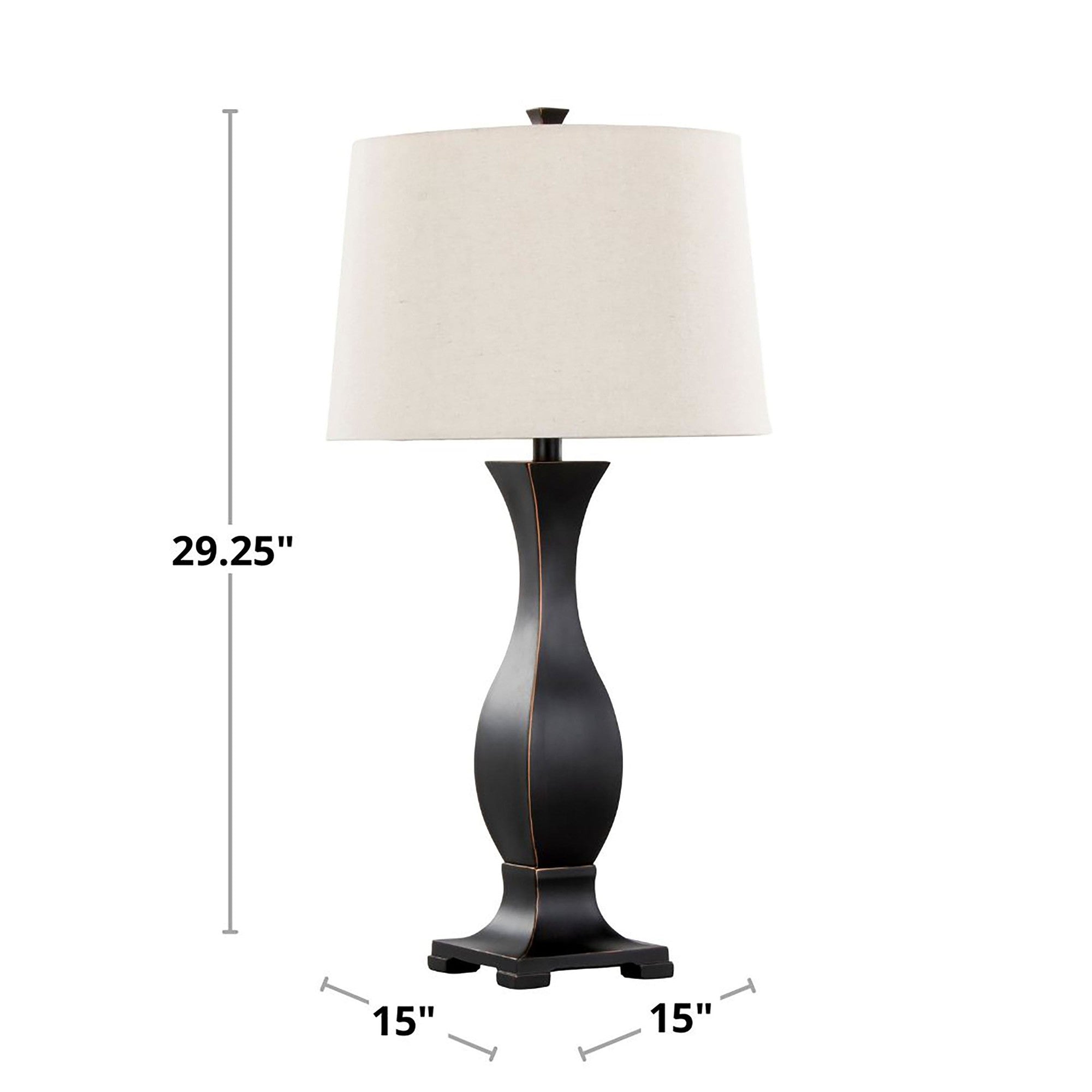 29" Contemporary Polyresin Table Lamp in Oil Rubbed Bronze