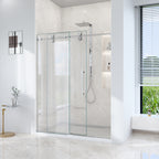 Frameless Single Sliding Shower Door – 5/16" Clear Tempered Glass