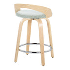24" Contemporary Fixed-Height Counter Stool with Swivel