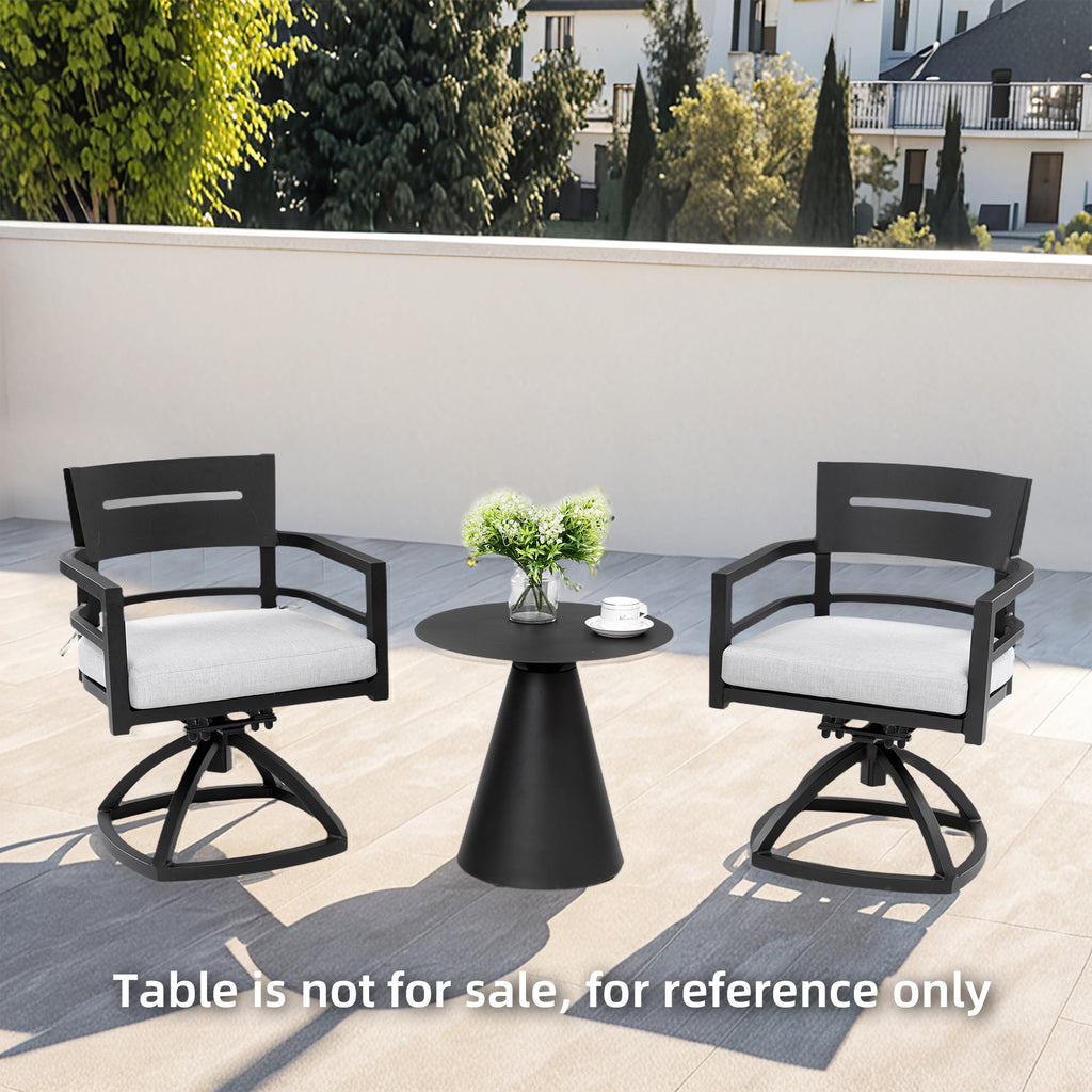 Outdoor Patio Aluminum Swivel Rocker 2PCS with Outdoor-grade Sunbrella Fabric Cushions, Ember