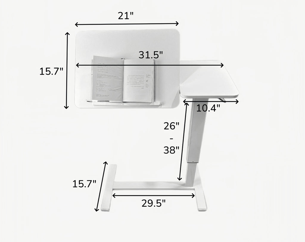 Mobile Overbed Bedside Desk with Height Adjustment