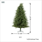 7 FT Realistic PE/PVC Hybrid Christmas Tree with Fresh Pine Scent