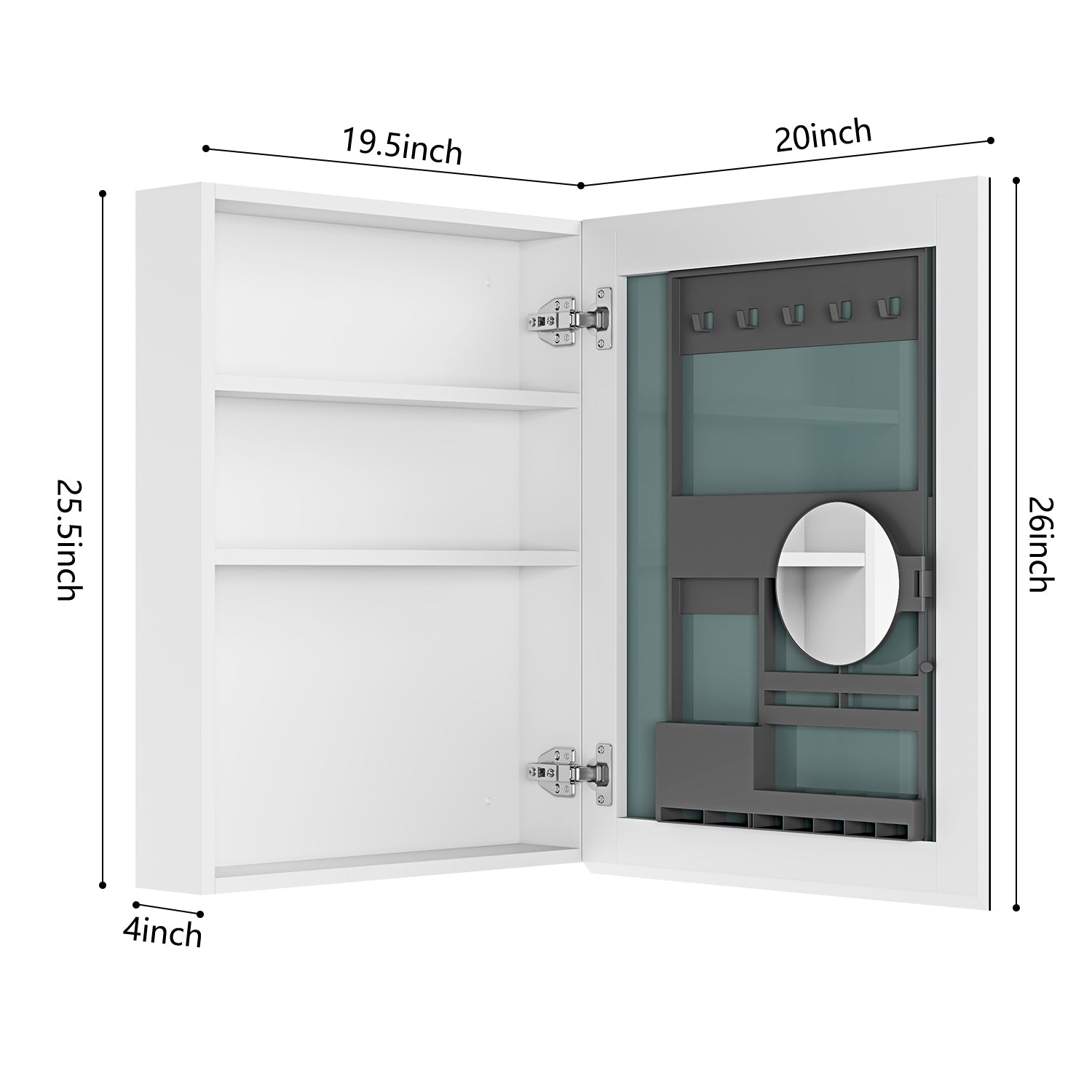 Surface Frameless Mirror Medicine Cabinet