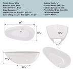 59" Freestanding Solid Surface Bathtub