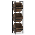 15" 3-Tier Industrial Basket Stand with Angled Baskets