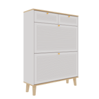 Shoe Cabinet with 2 Flip-Up Doors and Drawers