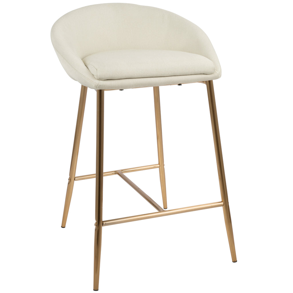 26" Counter Stool with Curved Upholstered Seat