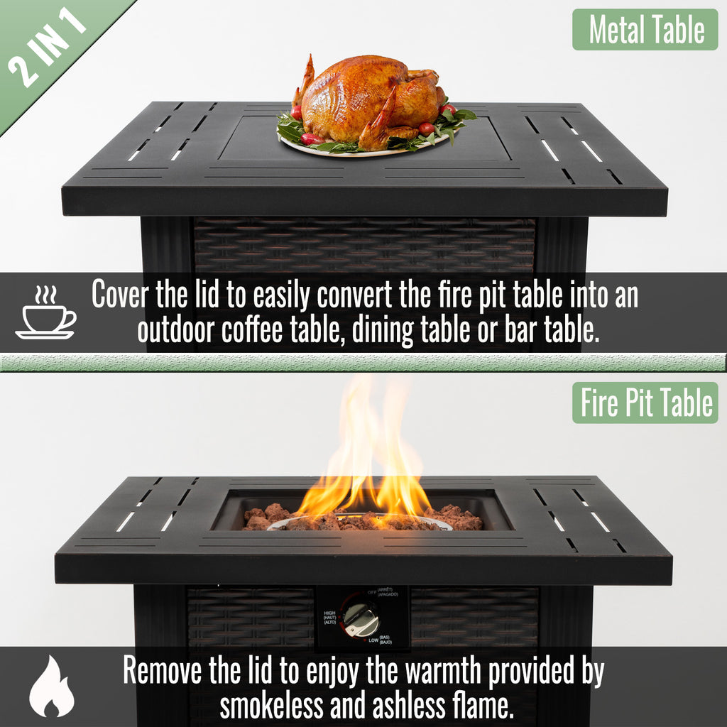 28" Propane Gas Fire Pit Table