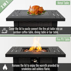 28" Propane Gas Fire Pit Table
