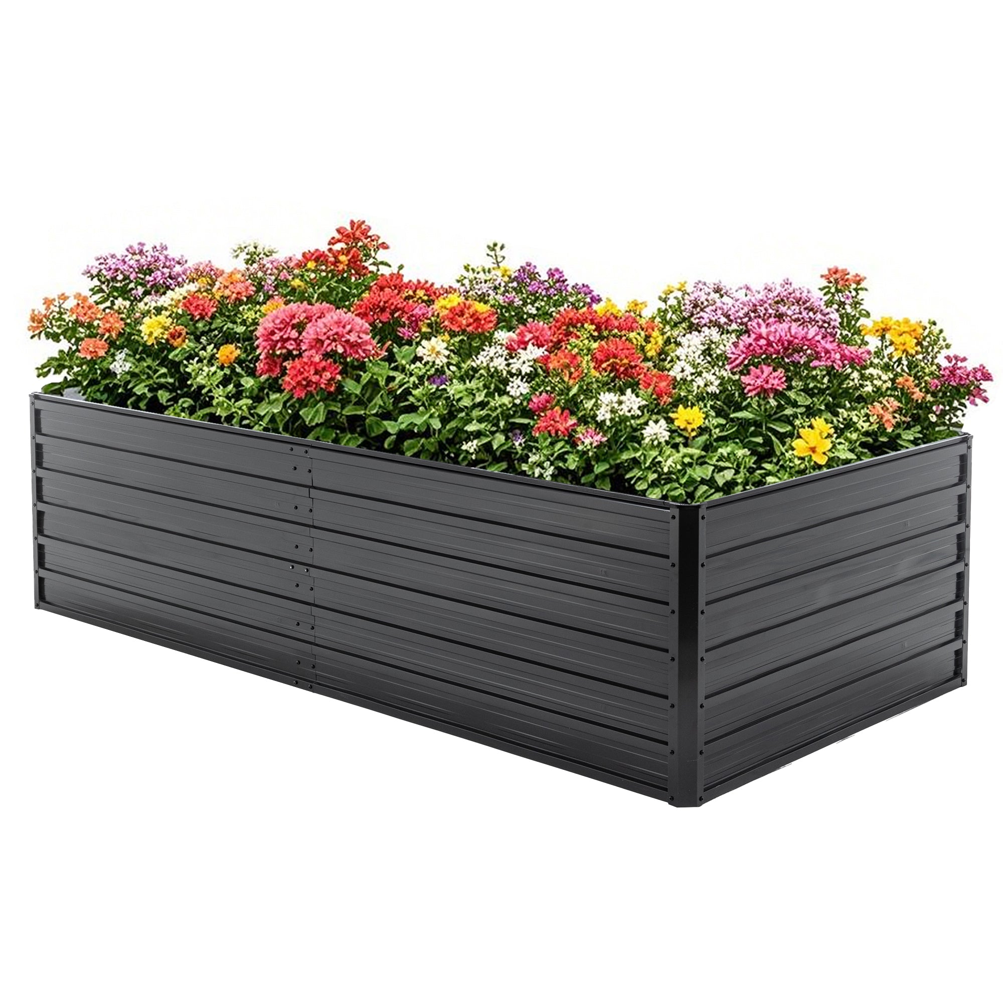 Metal Raised Garden Bed Outdoor - 7.2x3.6x2 FT