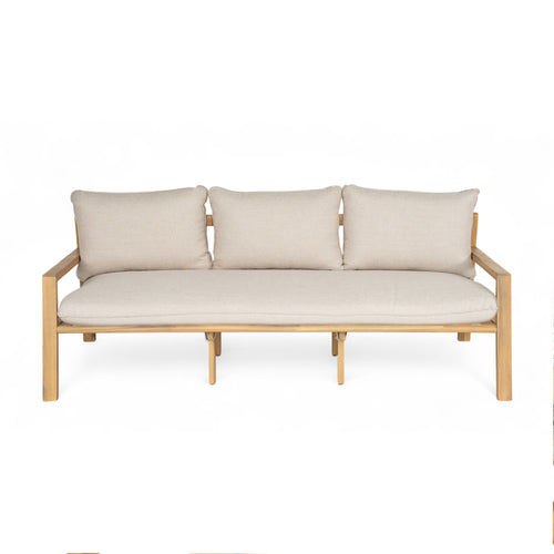 Outdoor Acacia Wood Woven Sofa With Cushions