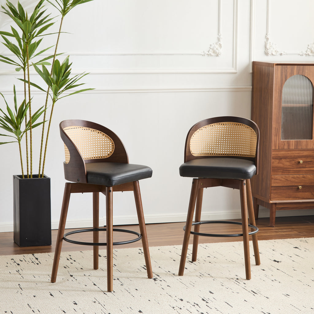 Como Indoor Wood Barstool, Dark