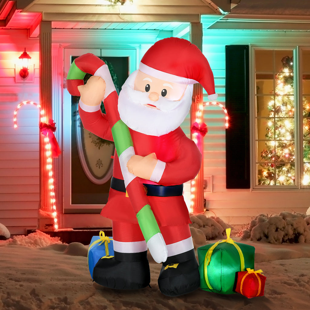 HOMCOM 6ft Christmas Inflatables Santa Claus Decoration