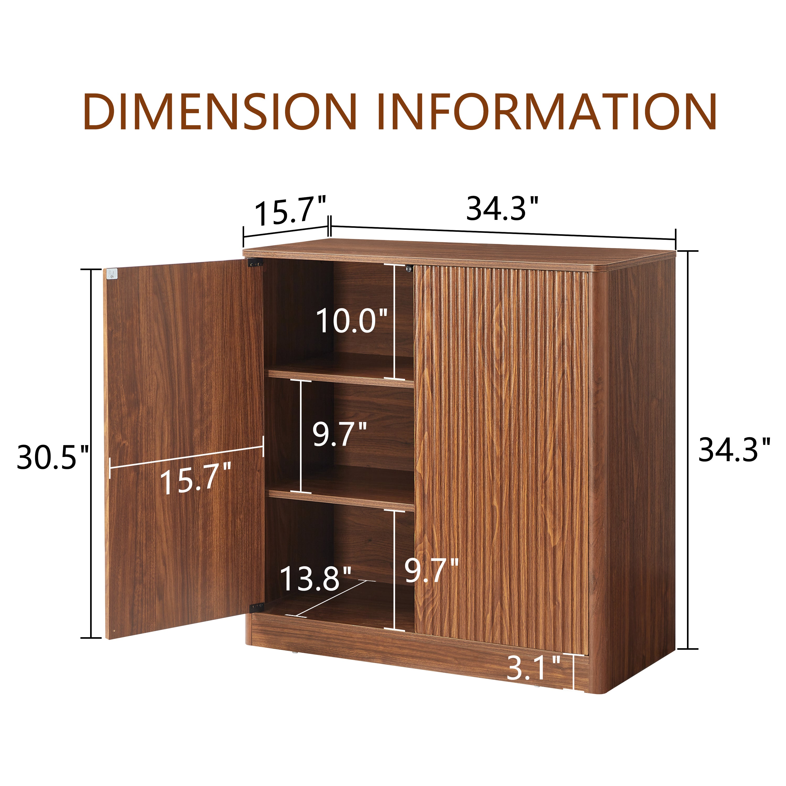 34.3" Modern Wavy Sideboard