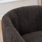 31.89" Wide Modern Chenille Cushioned Metal Base 360° Swivel Chair