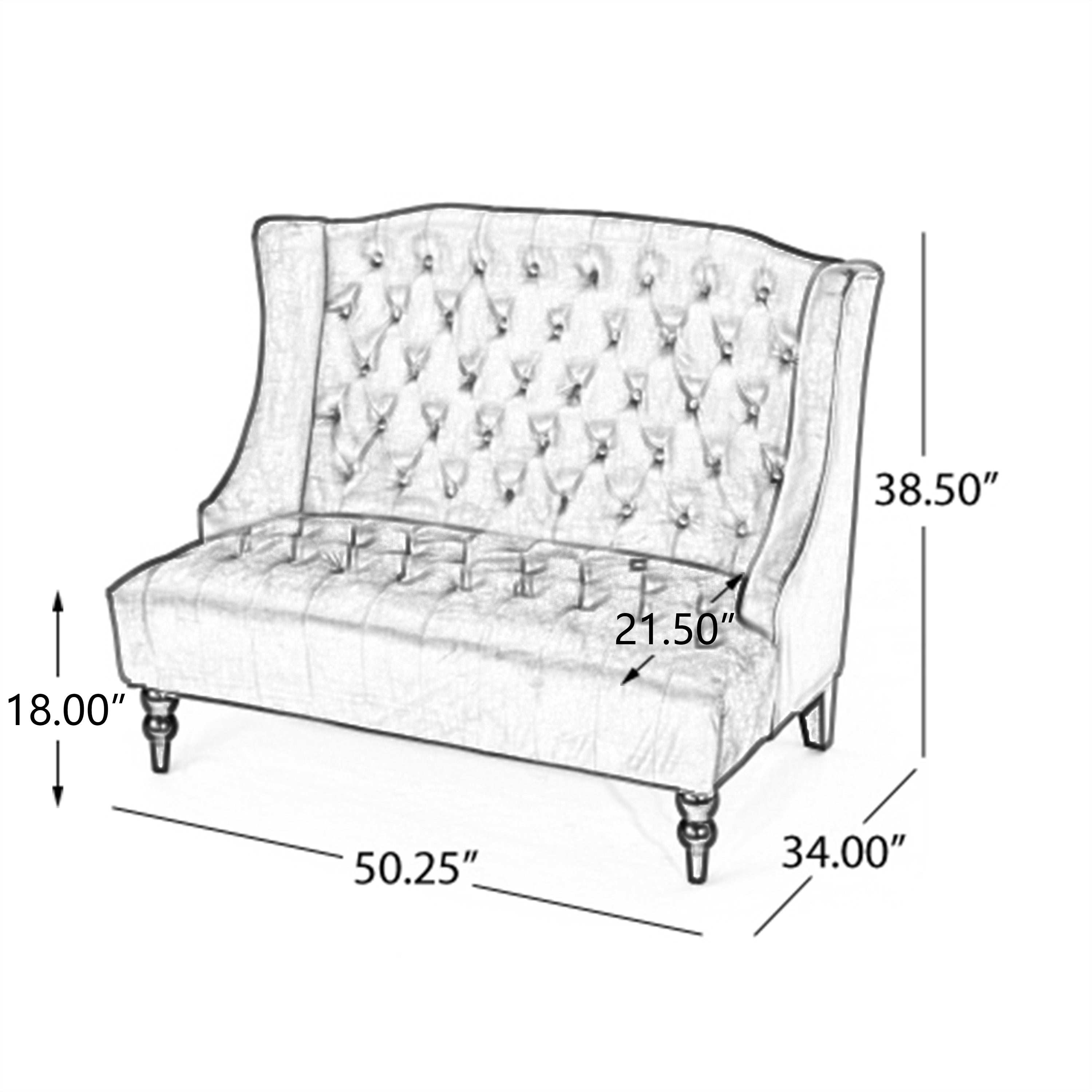 Modern Glam Velvet Loveseat