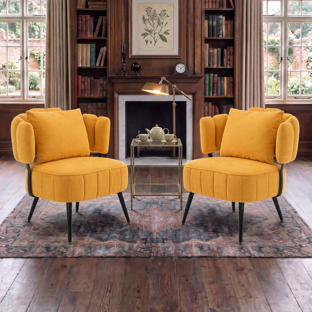 Decorative Armchair with Spring Seat Cushion and Slipcover