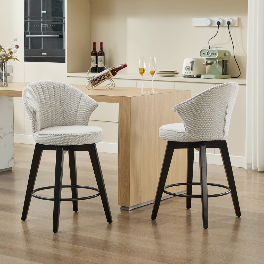 Wing Back Swivel Bar Stools Set of 2