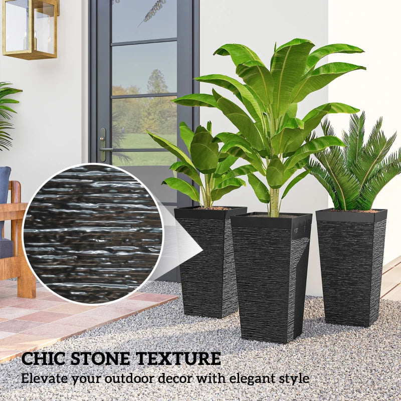 Modern Design Stackable Tapered Planters, Set of 3