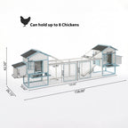 Large Wooden Chicken Coop with Double Nesting Boxes