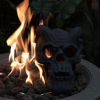 Human Skull Fire Pit Gas Log