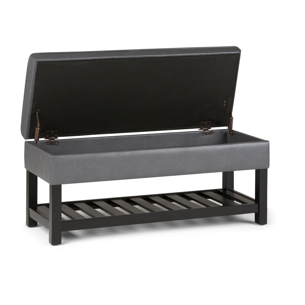 Cosmopolitan Storage Ottoman Bench with Open Bottom - Stone