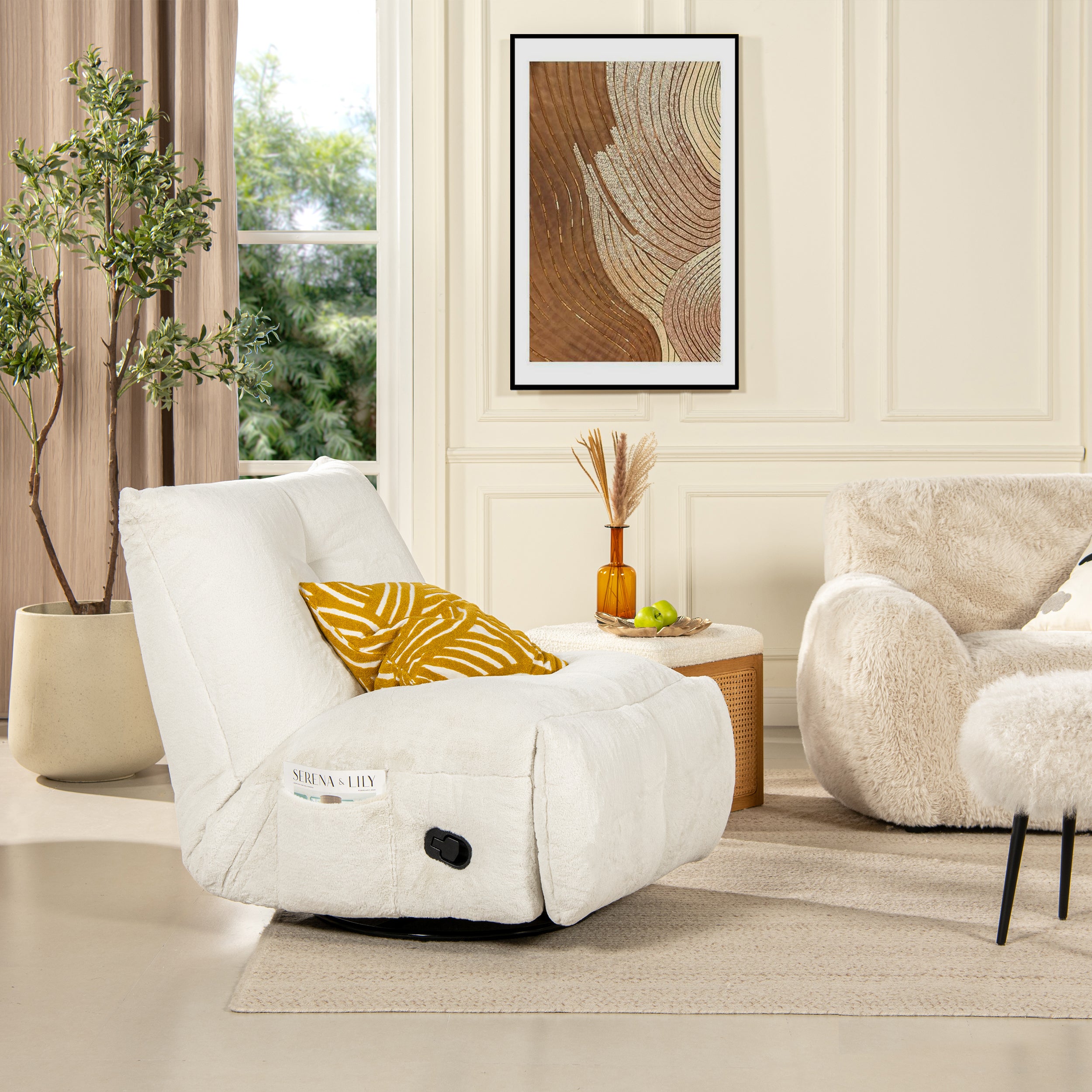 Rearden 35.5" Swivel Glider Manual Recliner Gaming Lounge Chair