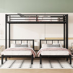 Metal Twin Over Twin & Twin Bunk Bed for 3