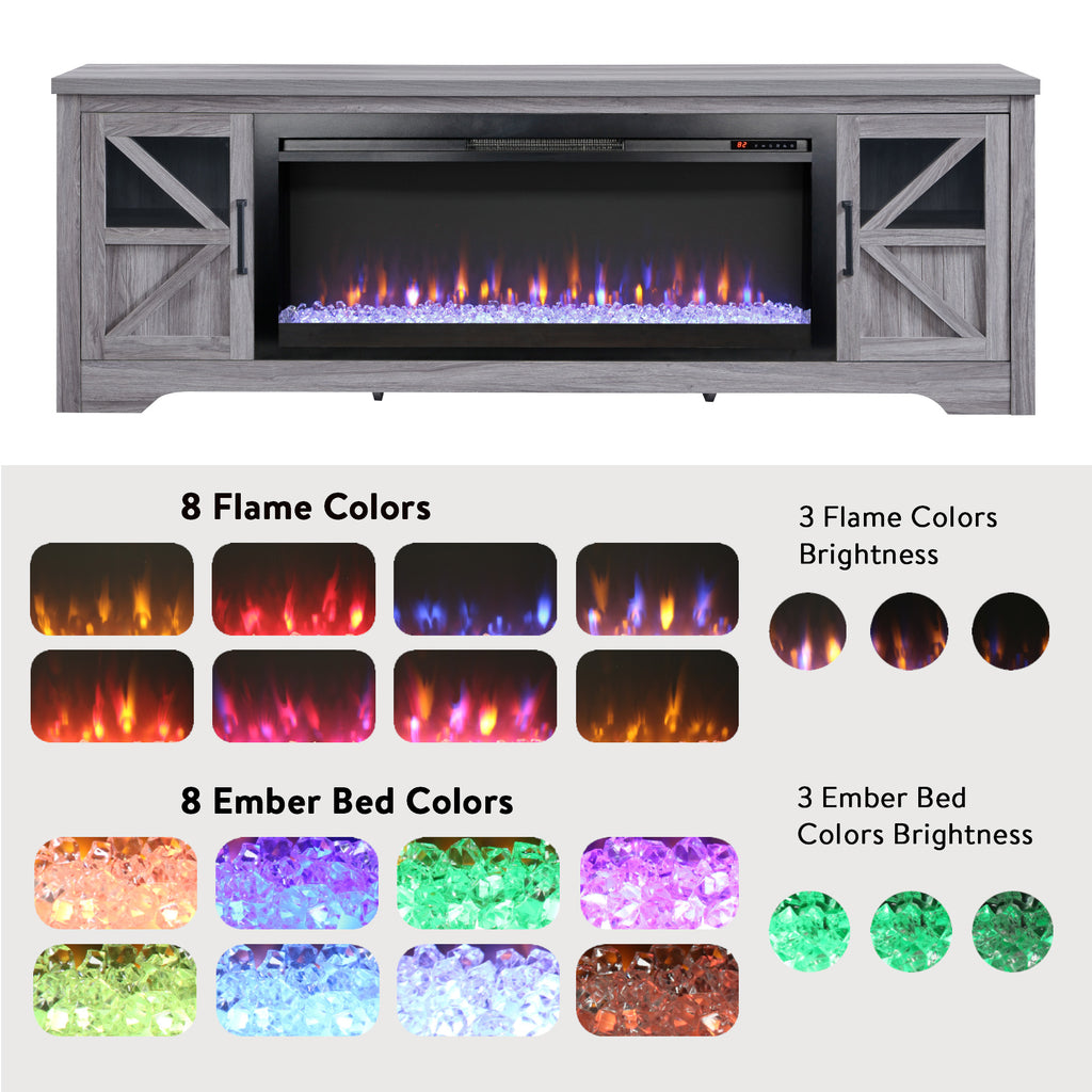 75" Fireplace TV Stand for TVs up to 80"