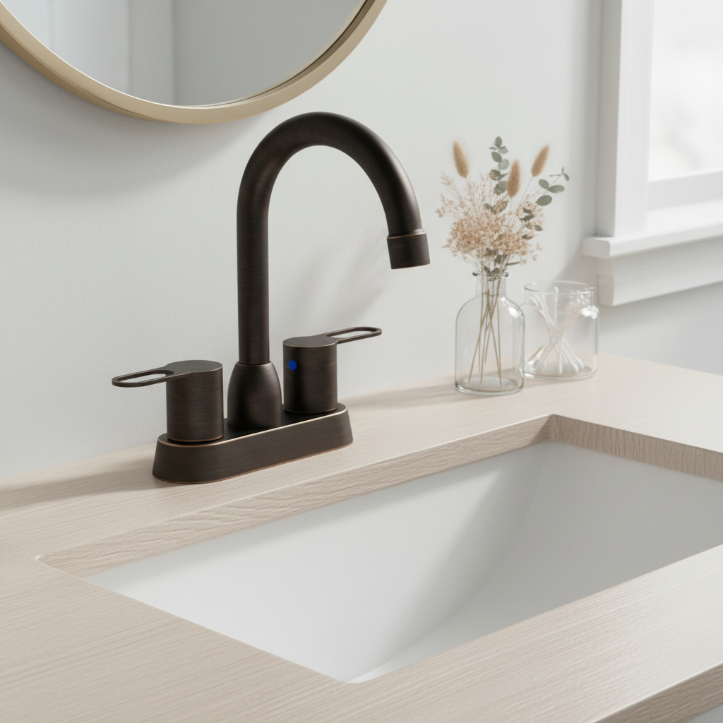 2 Handles Bathroom Sink Faucet in Oil Rubbed Bronze