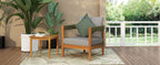 Acacia Wood Outdoor Club Chair with Handwoven Rope Accents