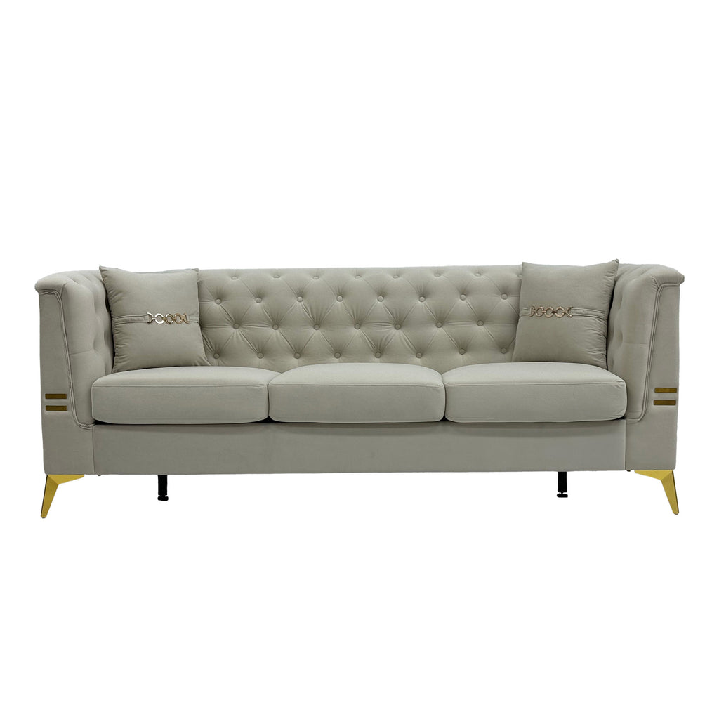 FX-P83-2PC Sofa Set - Modern Velvet Upholstered