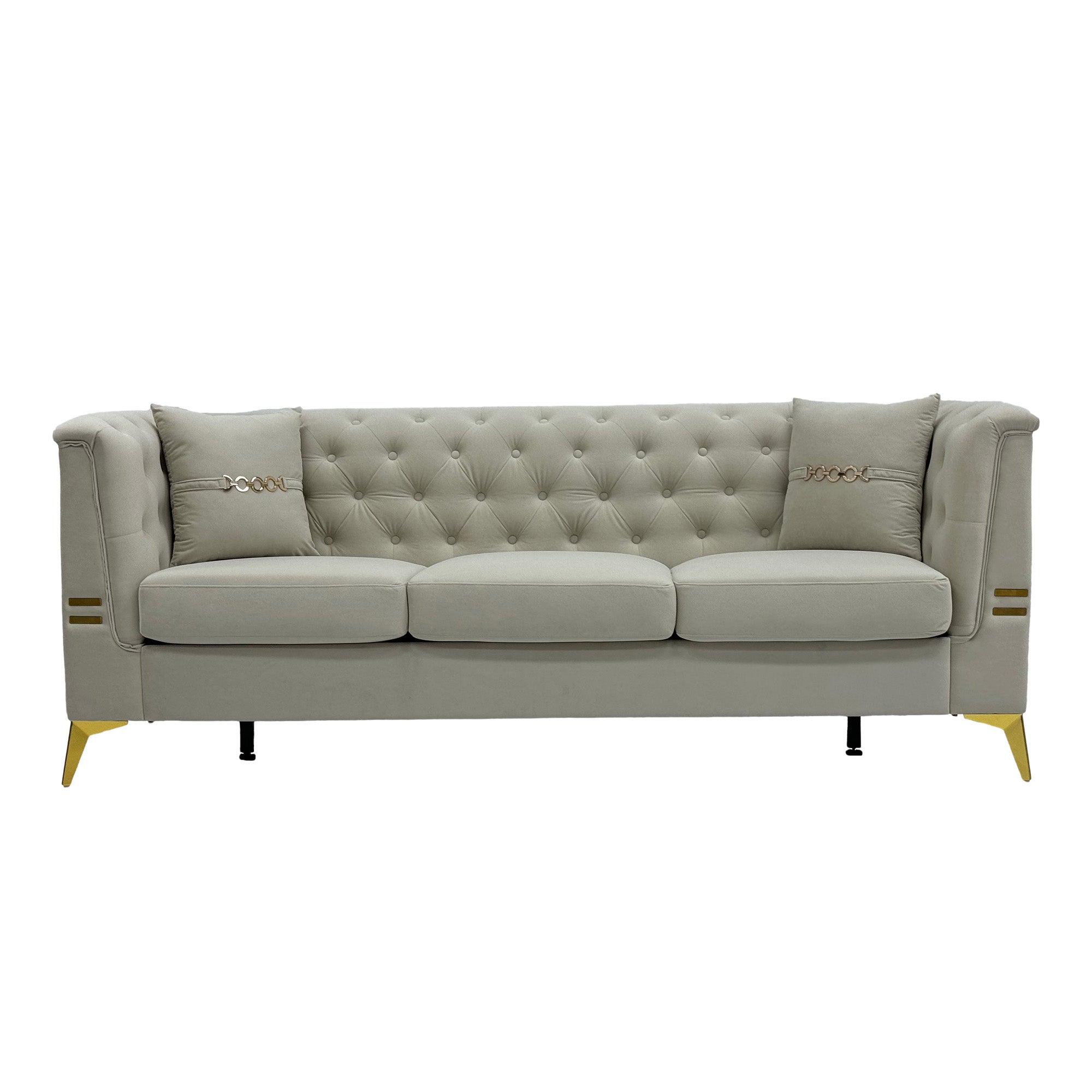 FX-P83-2PC Sofa Set - Modern Velvet Upholstered