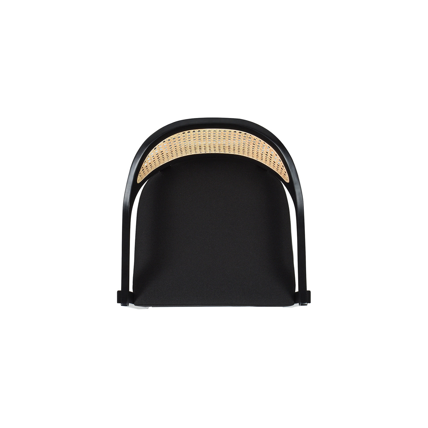 Americana Mid-Century Modern Cane Back Bar Stool in Jet