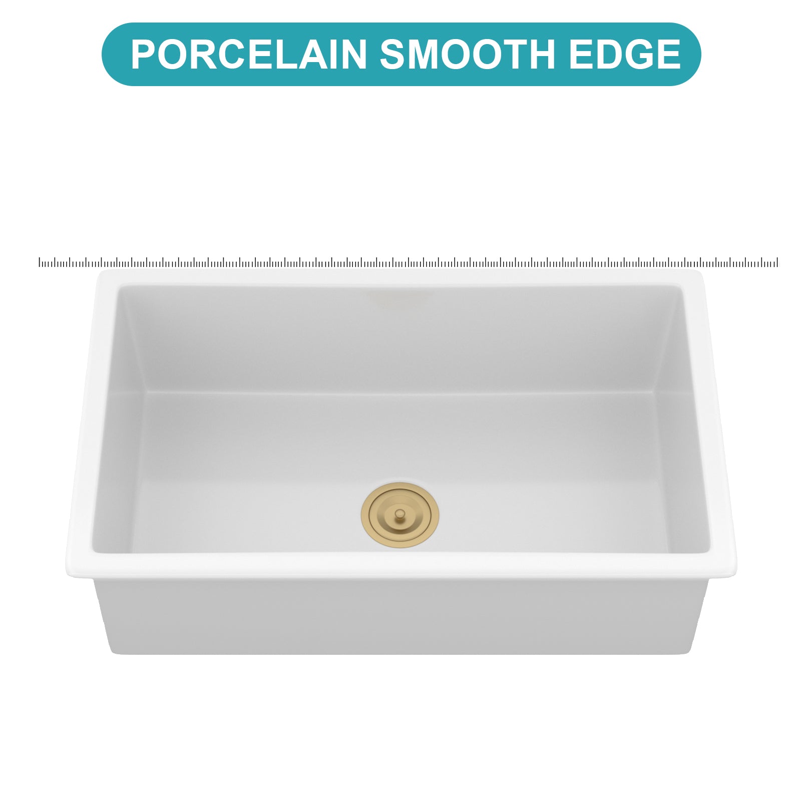 32" Undermount Single Bowl Fireclay Kitchen Sink