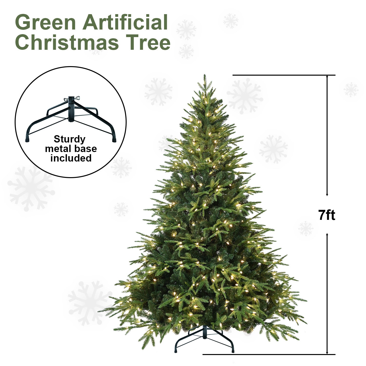 6ft Pre-Lit Artificial Christmas Tree with 400 Warm Lights