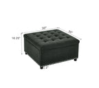 Tufted Storage Ottoman with Nailhead Trim