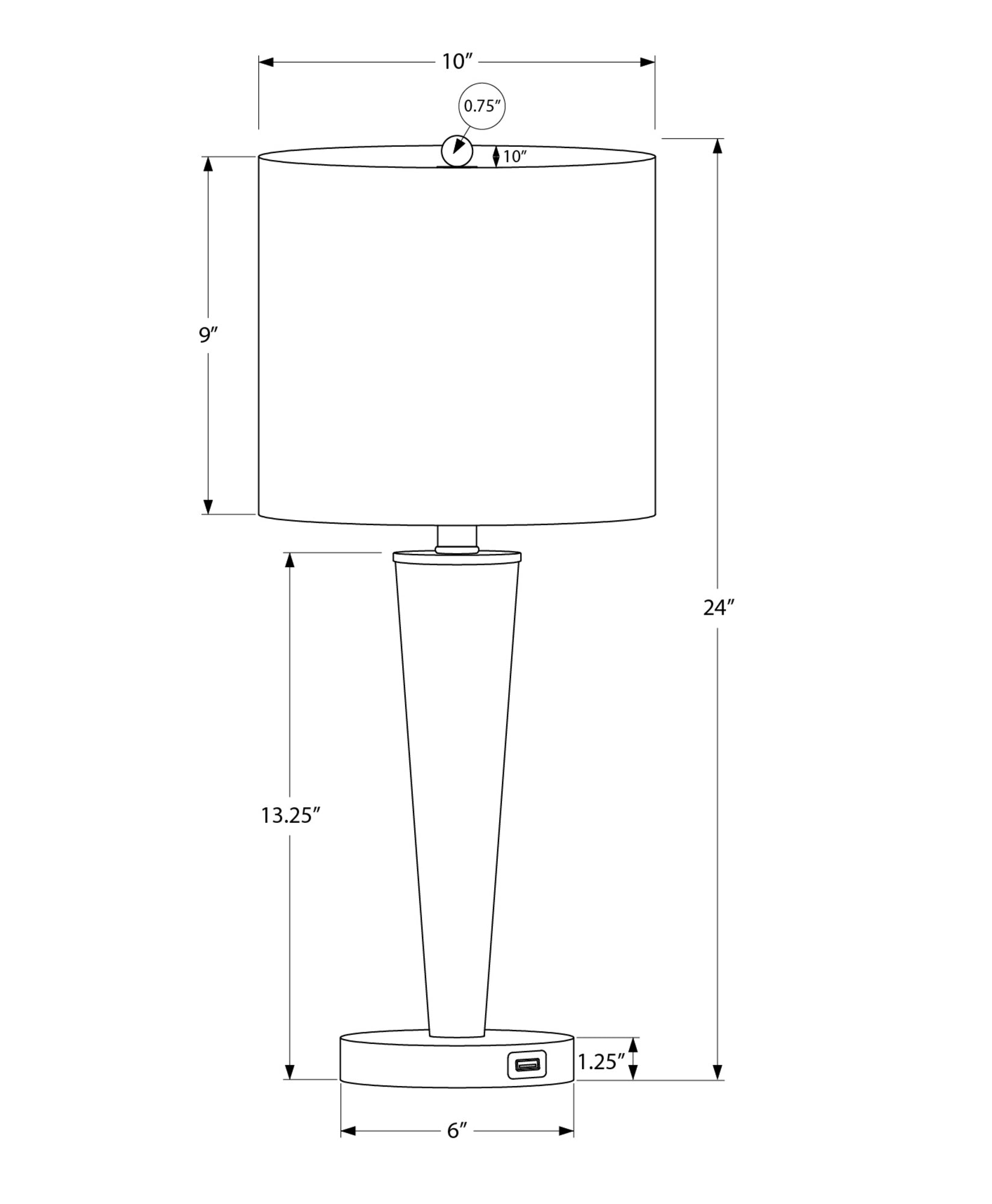 Set Of 2 Contemporary Table Lamps With USB Port