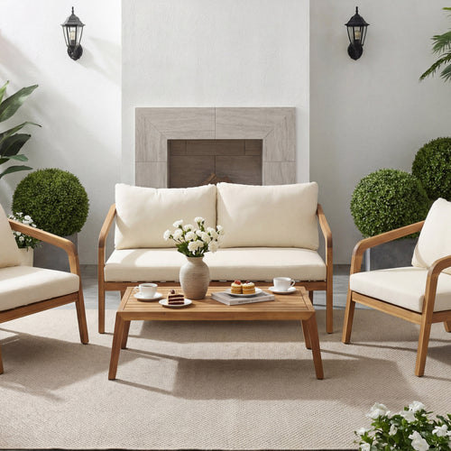 2-Piece Outdoor Loveseat & Coffee Table Set