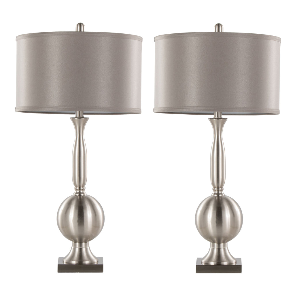 Joan 30" Contemporary Metal Table Lamp in Brushed Nickel
