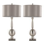 Joan 30" Contemporary Metal Table Lamp in Brushed Nickel