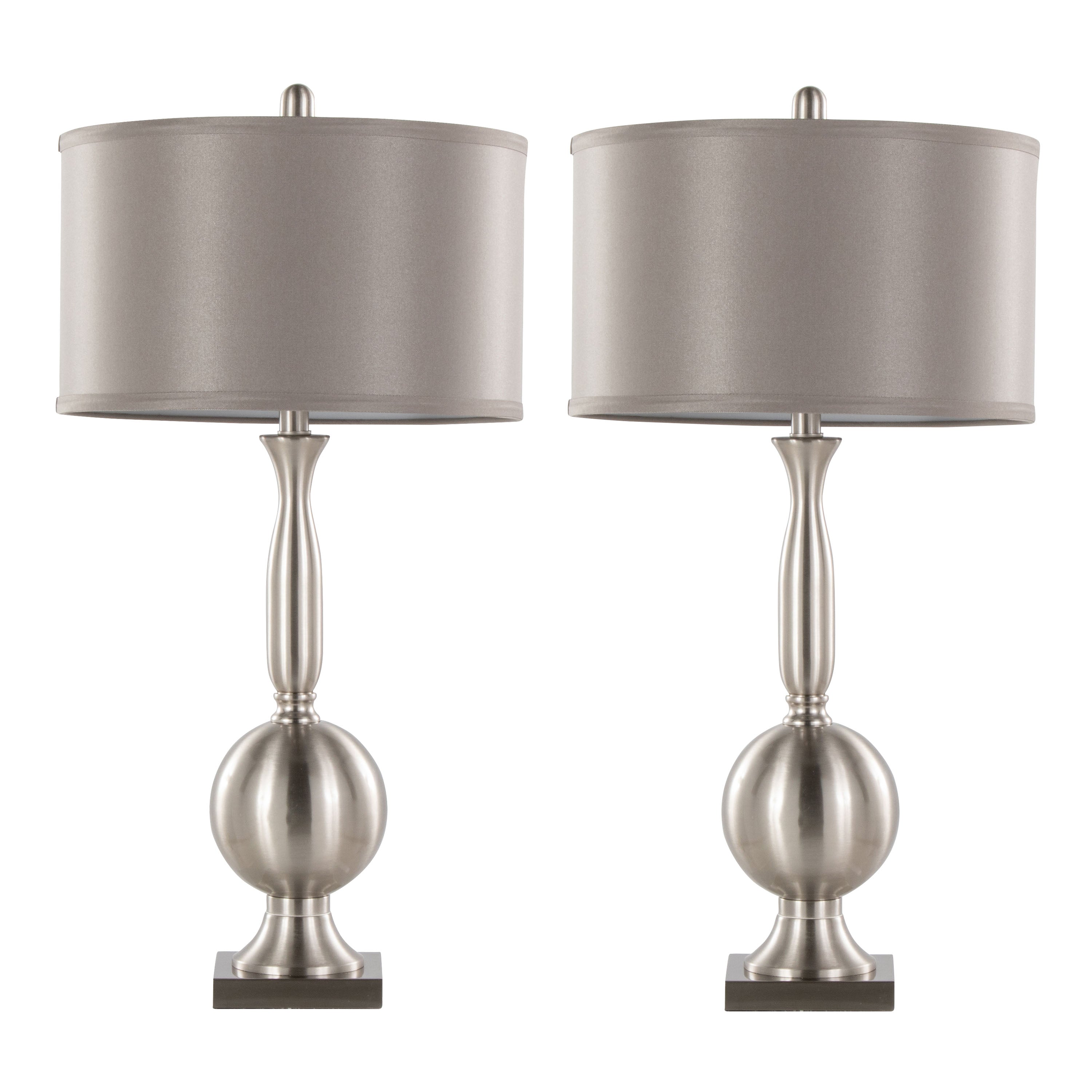 Joan 30" Contemporary Metal Table Lamp in Brushed Nickel
