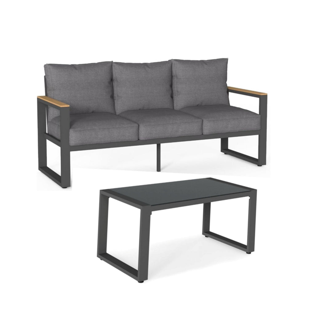 2-Piece 3-Seat Outdoor Sofa Couch Set