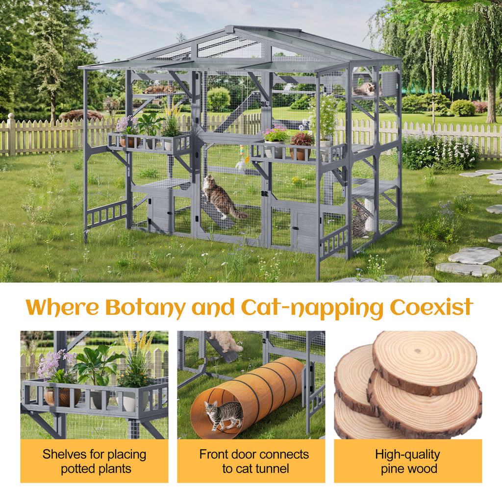 Large Outdoor Catio for 6-10 Cats