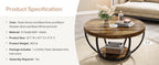 Round Coffee Table - 31.7" Rustic