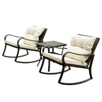 Metal 2-Person Outdoor Patio Rocking Seating Group with Cushions